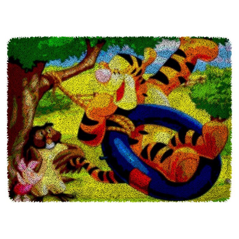 Latch Hook Rug Kits Winnie the Pooh on the Swing Carpet Embroidery Do