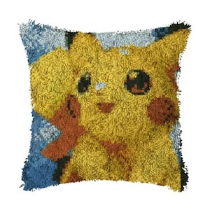 Diy Cartoon Pikachu Kreuzstich Kissen Bügelhaken Kit Stickerei Do It Yourself Stickdatei Kissen zum Basteln