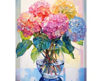 Hydrangea Diamond Painting Kit: 5D DIY Full Drill Mosaic Art