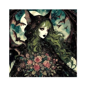 Bat Girl Diamond Painting Kit: Mosaic Embroidery Home Decor