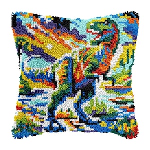 Love Heart Latch Hook Kits Latch Hook Pillow Kit Pre-Printed Latch Hook Rug Kits Cross-stitch Cushion for Home Sofa Decoration
