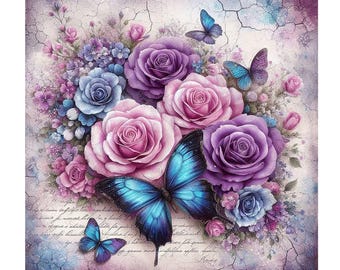 Butterfly and Roses Diamond Painting Kit: DIY Home Decor