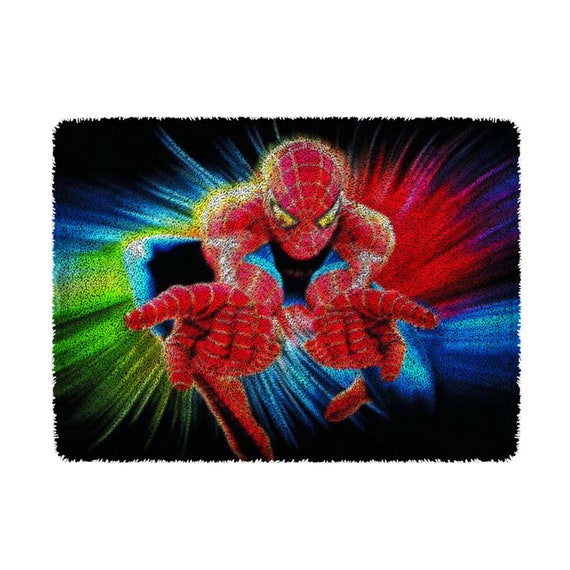 Latch Hook Rug Kits Cartoon Spiderman Carpet Embroidery Do It Yourself  Tapestry Kits Needlework Button Package Point Rug DIY Rugs 