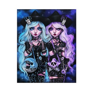 Gothic Witches 5D Diamond Painting Kit: Rhinestone Mosaic Home Decor