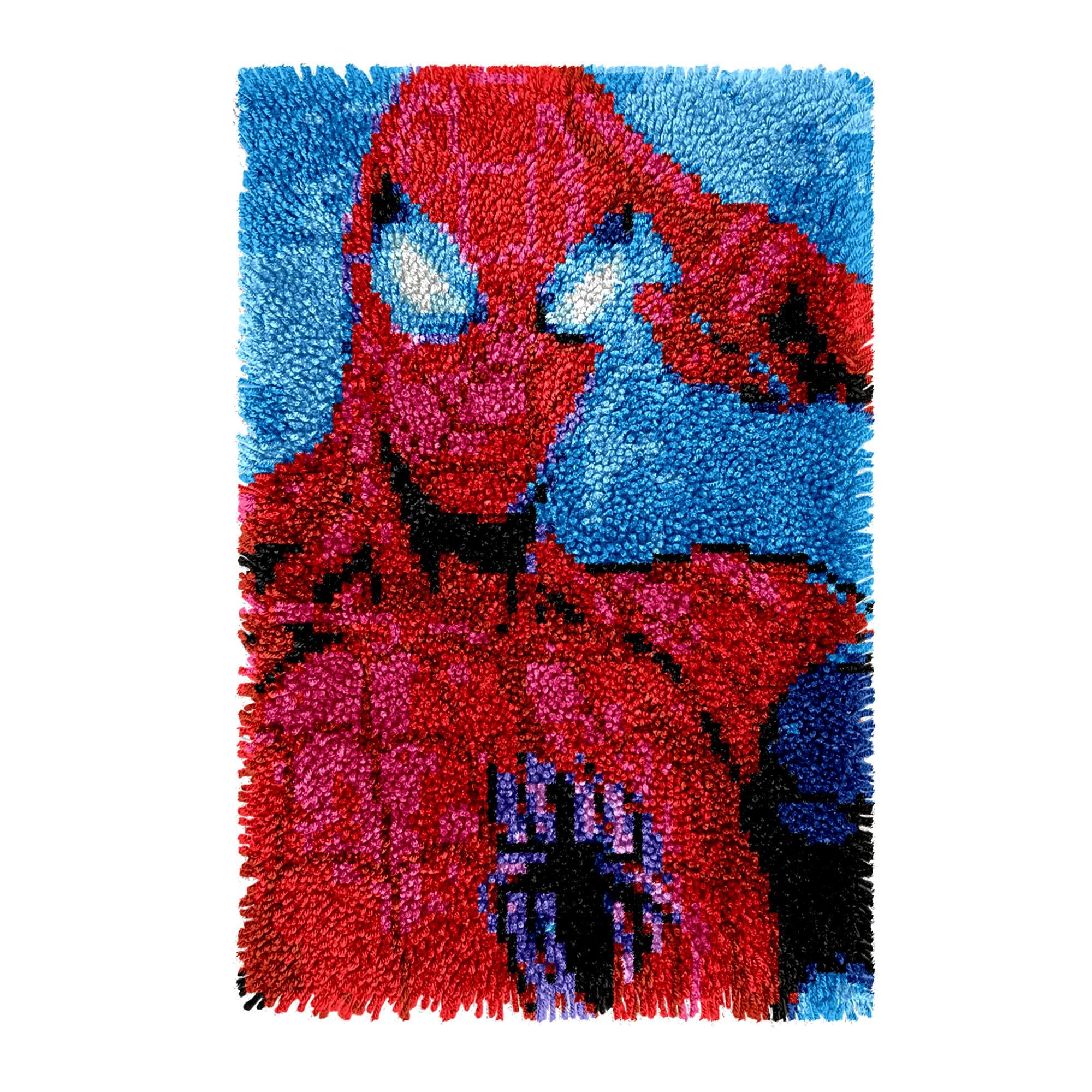 Spider-man Latch Hook Rug Kit: DIY Tapestry Needlework - Etsy