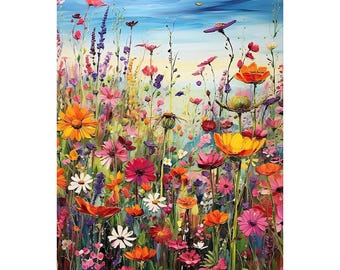Sea of Flowers Diamond Painting Kit: Sparkly Mosaic Wall Decor