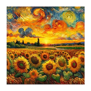 Sunflower Van Gogh Diamond Painting Kit: Mosaic Embroidery Art
