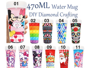 DIY Diamond Painting Cartoon Christmas Water Cup Handmade Mosaic embroidery Diamond Painting Cup By Number Painting Gift