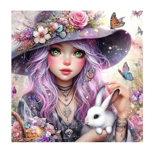 Flower Girl Diamond Art Kit: 5D DIY Gem Painting for Beginners