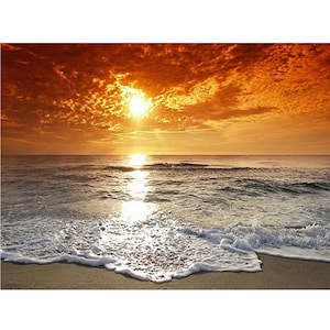 Kit de peinture au diamant Sunset Beach : mosaïque de strass à faire soi-même