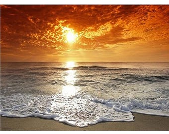 Sunset Beach Diamond Painting Kit: DIY Rhinestone Mosaic Art
