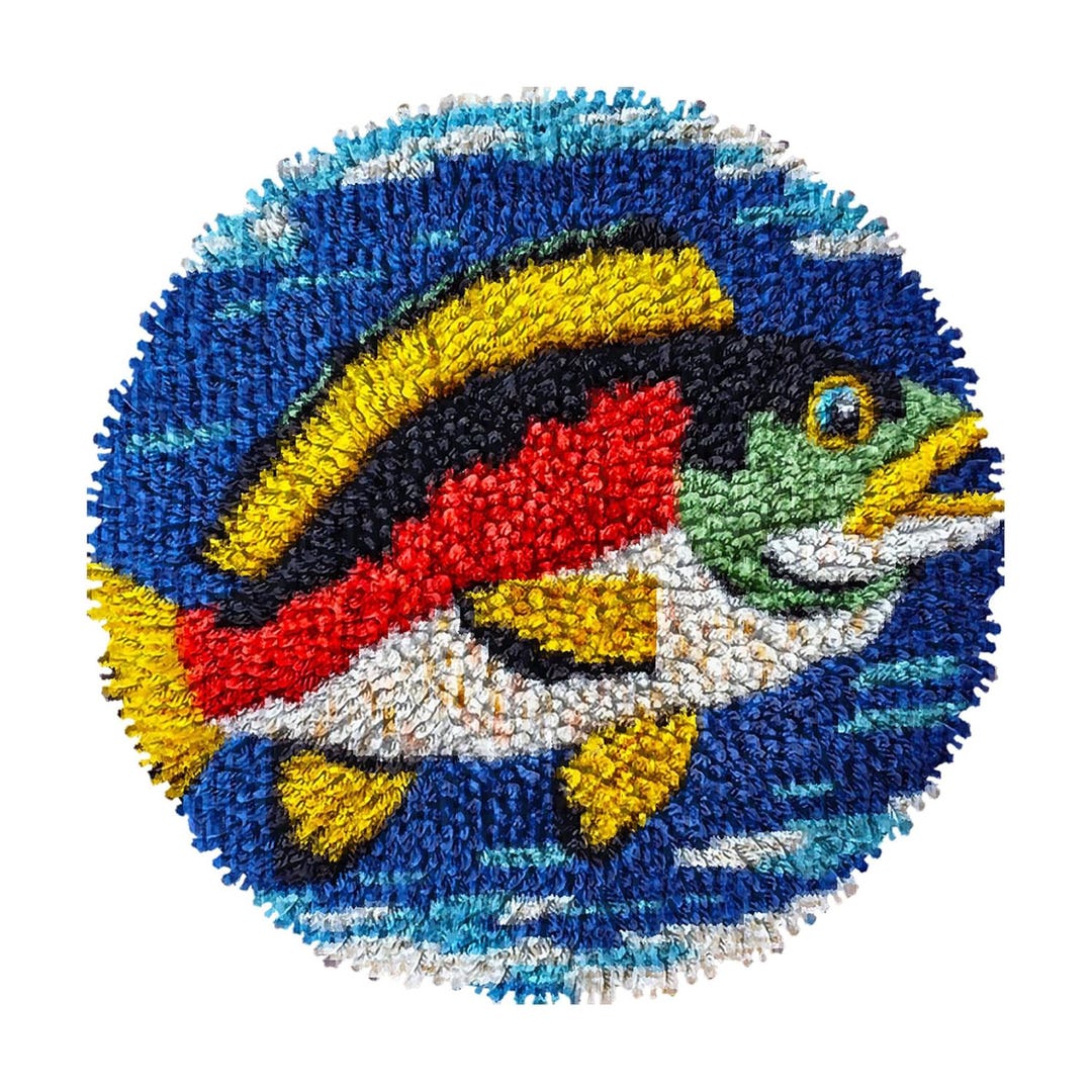 Fish Rug Bass Latch Hook Rug Kit: Bass Fish Design, Beginner Craft 30x30cm - Etsy