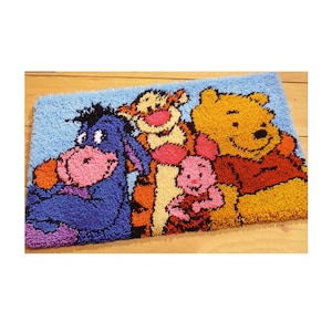 Winnie the Pooh Latch Hook Rug Kit: Handmade DIY Embroidery (70x45CM)