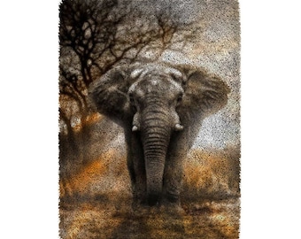 Latch Hook Rug Kits Elephant Carpet Embroidery Do It Yourself Tapestry Kits Needlework Button Package Point Rug DIY Rugs