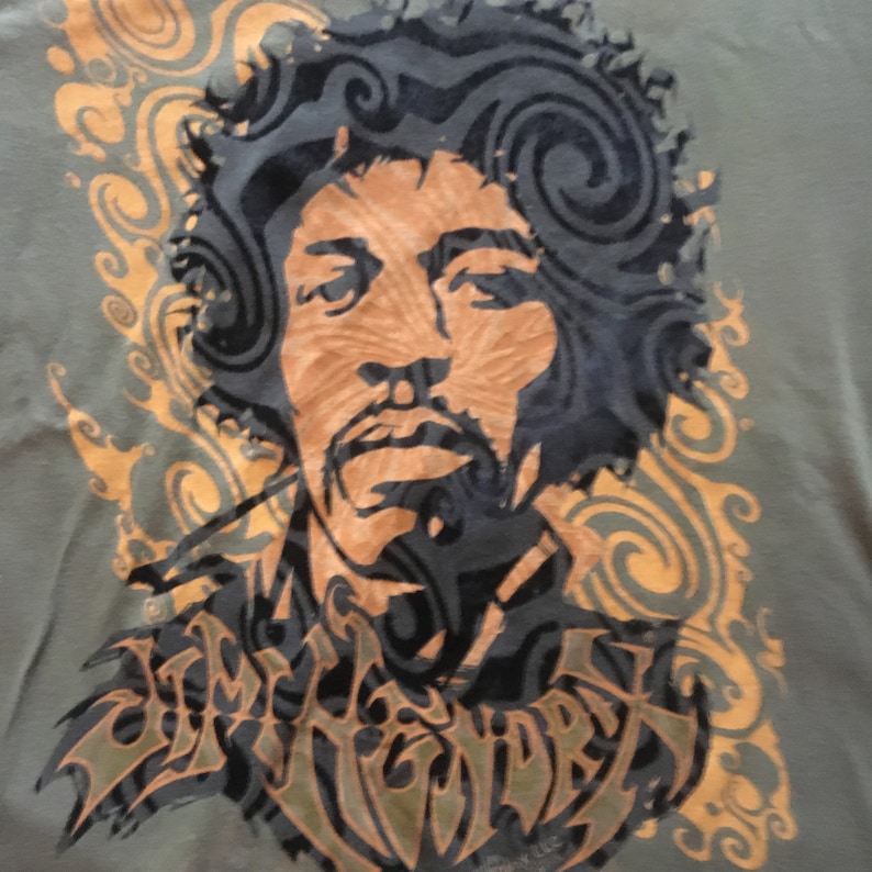 Psychedelic Jimi Hendrix Velvet Graphic T-Shirt Tee Size M