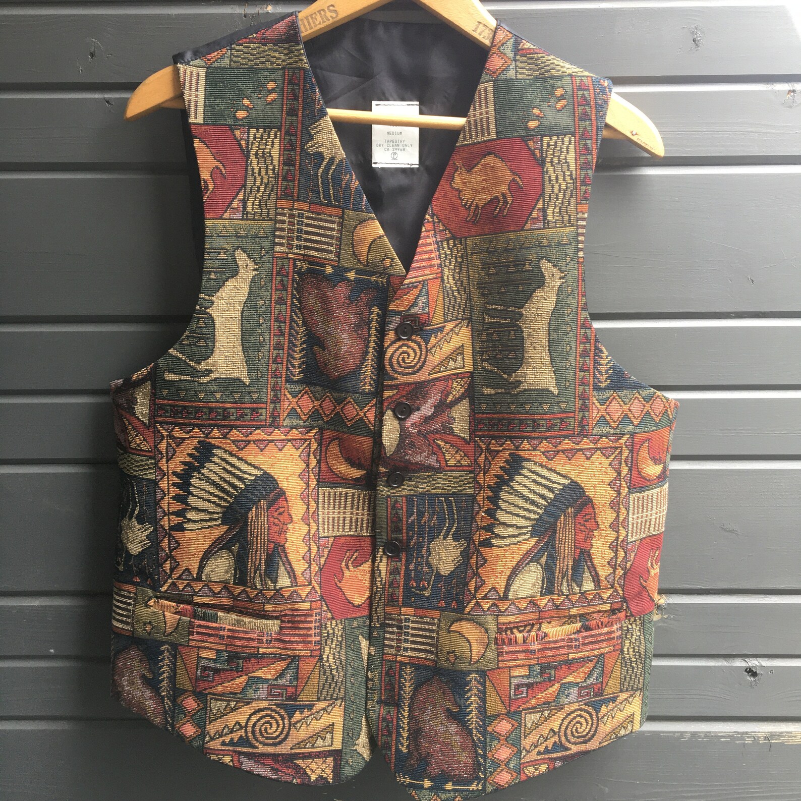 Vintage 90s Western Southwest Native Tapestry Vest Etsy