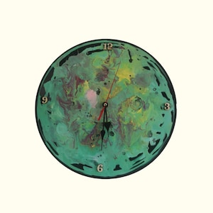 Multi-Color Space Vinyl Record Clock - 12” Wall Art for Music & Galaxy Lovers