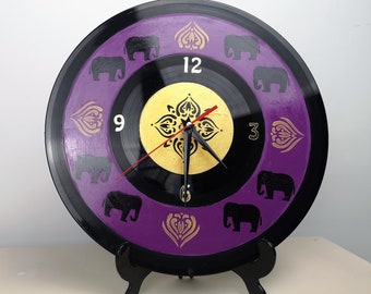 Gold Elephants Mandala CLOCK - 12" (30.48cm)