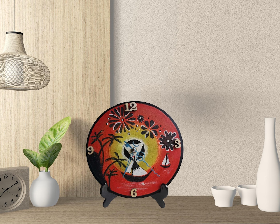 Afro Sunset Vinyl Record Clock: 7
