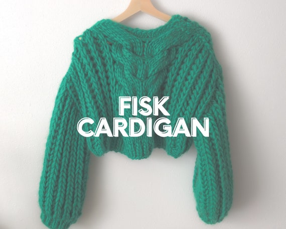 FISK CARDIGAN Chunky Oversized Cozy Fisherman's Rib Cable Easy