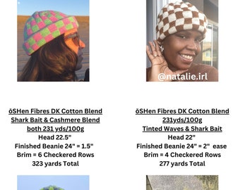 CHEEKY CHECKY BEANIE Knitting Pdf Checkered Beanie Knit Hat - Etsy