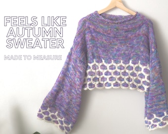 FEELS LIKE AUTUMN Sweater 70s Flared Sleeves Easy Customizable Knitting Pattern