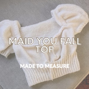 MAID YOU FALL トップ メイド・トゥ・メジャー コテージコア ロマンティックツイストリブ編みパターン