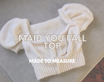 MAID YOU FALL Top Made to Measure Cottage Core Romantic Twisted Rib Knitting Pattern