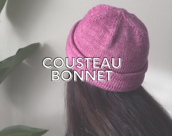 COUSTEAU BONNET Easy Hipster Knitting Pattern