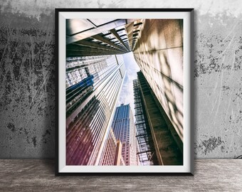 Chicago Photography Print - Unframed Wall Art Print - Chicago Street Photo Print - Downtown Chicago, Illinois - Looking up in the Loop