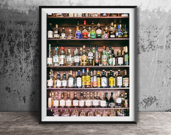 Rum Bar, Liquor Bottles Photography Print - Unframed Wall Art Print - Original Photo Print - Rhum Bar