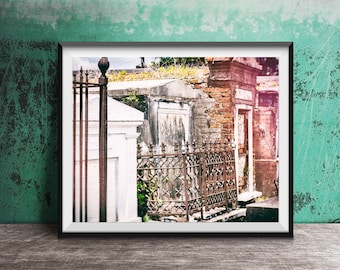 New Orleans Cemetery Photography Print - Original Unframed Wall Art - NOLA Architecture Prints, French Quarter Print, St. Louis Cemetery