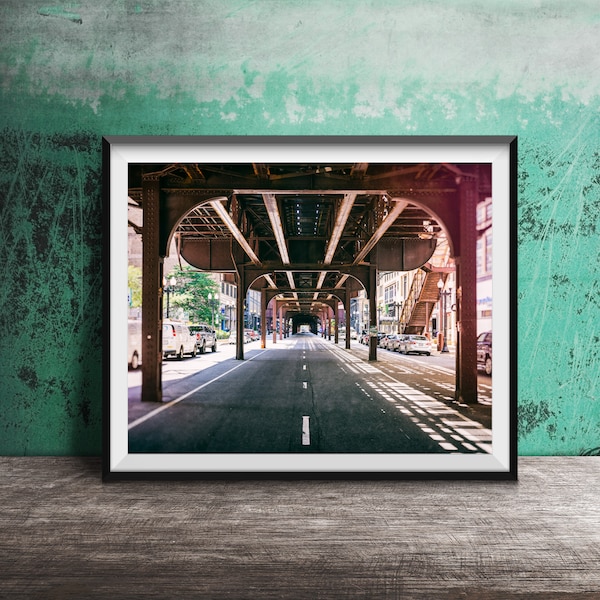 Chicago Photography Print - Unframed Wall Art Print - Chicago Street Photo Print - Chicago, Illinois - Wabash CTA Elevated Tracks