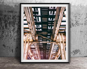 Chicago Photography Print - Unframed Wall Art Print - Chicago Street Photo Print - Uptown, Chicago, Illinois - CTA Elevated Tracks