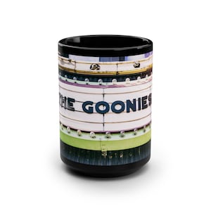 THE GOONIES - 15oz Black Ceramic Coffee Mug featuring original photography by KevinKlimaPhoto.com