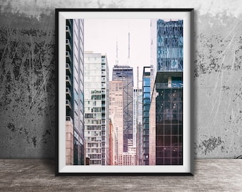 Chicago Photography Art Print - Original Unframed Wall Art Print - Downtown Chicago Skyline - John Hancock Building