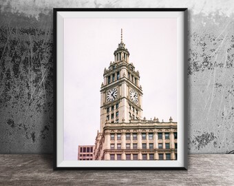 WRIGLEY BUILDING, Chicago Photography Art Print - Original Unframed Wall Art Print - City Photo Print - Downtown Chicago Skyline Building