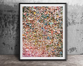 SEATTLE GUM WALL Photography Print - Original Unframed Wall Art Print - Seattle Photo Print - Downtown Seattle, Washington - Post Alley