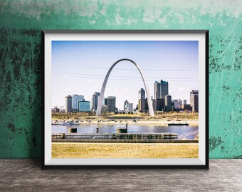 St. Louis Skyline Photography Print - Original Unframed Wall Art Print - Downtown St. Louis Photo Print - St. Louis Arch