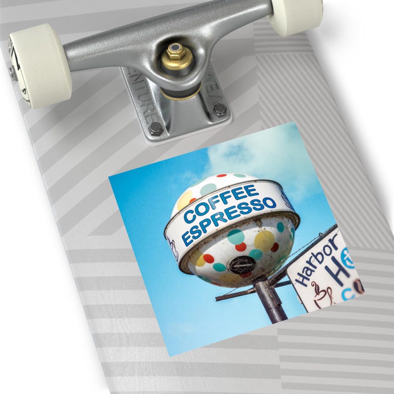 Coffee Espresso Sign Sticker | Square Vinyl Sticker, Retro Cafe Neon - Etsy