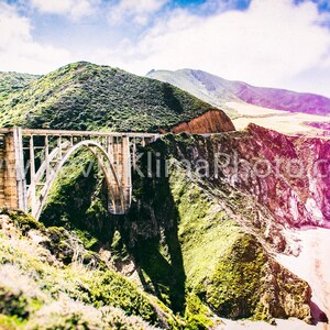 Big Sur Bridge Landscape Photography Print Unframed Wall Art Print Decorative Wall Art Pacific Coast Highway Coastline, Cliffs, Art image 2