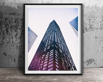 Chicago Photography Art Print - Original Unframed Wall Art Print - City Photo Print - Downtown Chicago Skyline - John Hancock Building