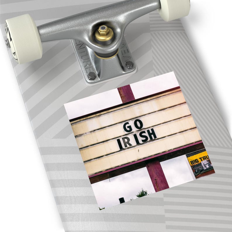 Go Irish Marquee Sign Sticker | Square Vinyl Sticker, Notre Dame ...