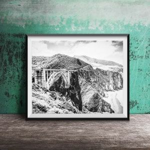 Big Sur Bridge Landscape Photography Print Unframed Wall Art Print Decorative Wall Art Pacific Coast Highway Coastline, Cliffs, Art image 3