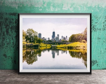 Chicago Photography Print - North Pond, Lincoln Park - Unframed Wall Art Print - Chicago Skyline Photo Print - Chicago, Illinois