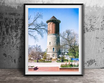 WESTERN SPRINGS Water Tower Photography Print - Original Unframed Wall Art Print - Chicagoland Photo Prints, Chicago, Illinois