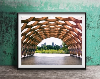 Chicago Photography Print - Unframed Wall Art Print - Chicago Wall Art - Lincoln Park, Chicago Skyline - Honeycomb Skyline