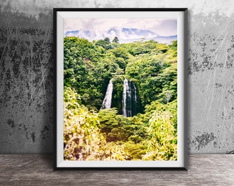 Kauai Waterfall Photography Print - Unframed Wall Art Print - Kauai, Hawaii Landscape, HI Photo Print