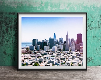 San Francisco Skyline Photography Print - Unframed Wall Art Print - Decorative Wall Art - Northern California City Skyline