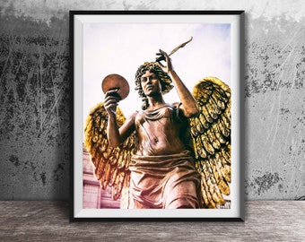 Angel Statue, Sculpture, Modern Photography Print - Unframed Wall Art Print - Original Photo Print - Angels, Heaven, Art Decor